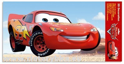 3D Maxi fosforaskující dekorace Cars 2 | Dětské dekorace - Dekorace Cars