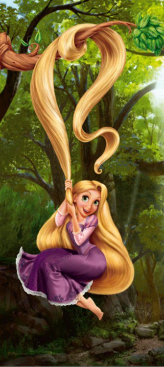 Fototapeta 1dílná Princezna Rapunzel a houpačka | Fototapety - FOTOTAPETY PRO DĚTI