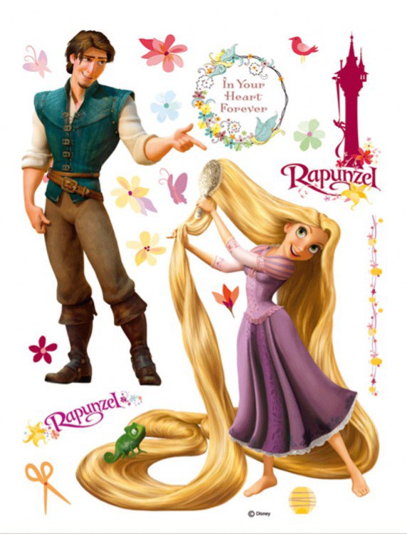 Maxi nálepka na zeď Rapunzel a Princ | Dětské dekorace - Dekorace Princezny Maxi nálepka na zeď Rapunzel a Princ | Dětské dekorace - Dekorace Princezny