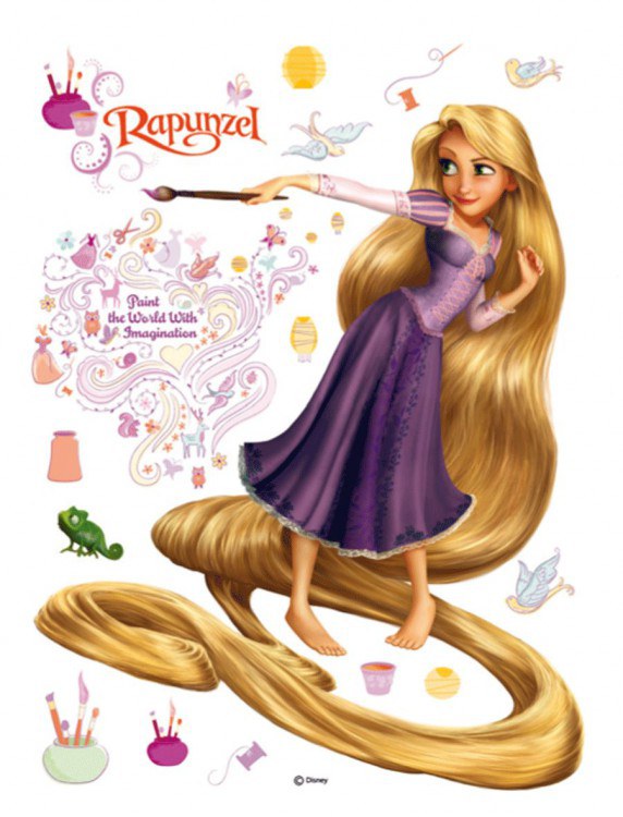 Maxi nálepka na zeď Rapunzel | Dětské dekorace - Dekorace Princezny