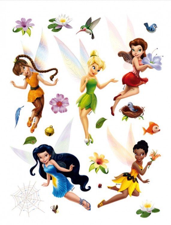Maxi nálepka na zeď Fairies | Dětské dekorace - Dekorace Fairies Víly