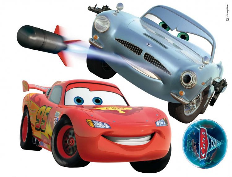 Maxi nálepka na zeď Cars a raketa | Dětské dekorace - Dekorace Cars Maxi nálepka na zeď Cars a raketa | Dětské dekorace - Dekorace Cars