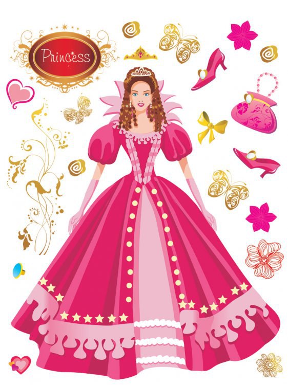 Samolepky na zeď princess | Dětské dekorace - Dekorace Princezny