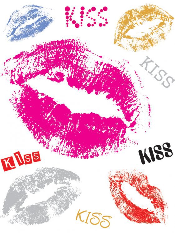 Samolepky na zeď kiss | Dětské dekorace - Nálepky pro Děti Samolepky na zeď kiss | Dětské dekorace - Nálepky pro Děti