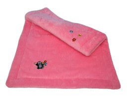 Deka Krtek,kytky - růžová | BABY PROGRAM - DEKY A POLŠTÁŘKY
