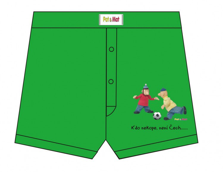 Trenýrky Pat a Mat fotbal sytě zelená  | Pat a Mat - Trenýrky Pat a Mat