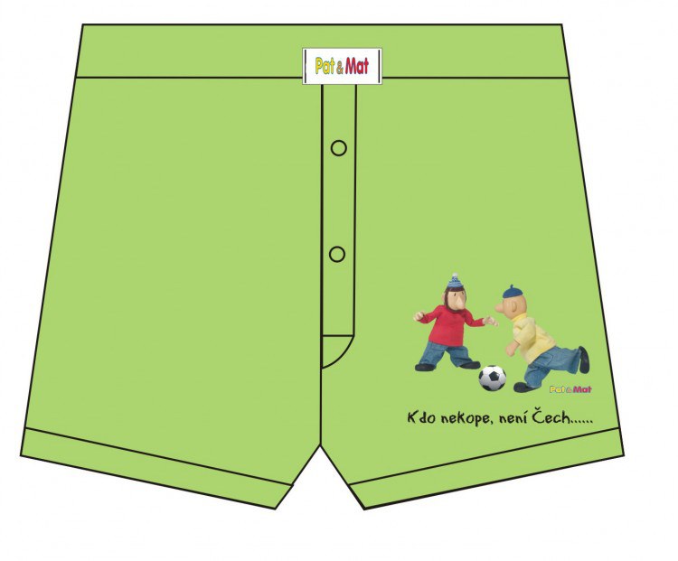 Trenýrky Pat a Mat fotbal středně zelená | Pat a Mat - Trenýrky Pat a Mat